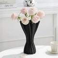 Minimalist Black Ceramic Vase, Irregular Organic Shape Decorative Flower Vase for Home Decor, Wabi-Sabi Modern Accent for Living Room Table Shelf