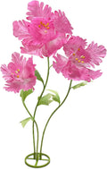Giant Artificial Flower Decoration 3PCS Large Decorative Fake Flower wall Backdrop Decorations Home Wedding Party 3D Realistic Artificial Flowers for Birthday Festival Mall Window Decor (Rose Red)