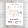 Personalized Baby Shower Welcome Sign For Outdoor, Custom Rabbit Balloon Baby Shower Yard Sign Decorations, Locally Grown On The Way Sign, Fashion Decorations Theme For Girl, Birthday Yard Sign Template