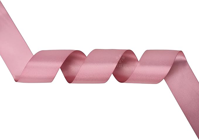 MEEDEE Victorian Rose Satin Ribbon 2 Inch Rose Pink Ribbon Lux Double Faced Ribbons by 25 Yards Mauve Silk Ribbons for Gift Wrapping, Satin Wedding, Flower Bouquet, Holiday Decorating