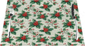 PVC Placemats Set of 6 Wipeable Table Mats Washable Heat Resistant Non Slip Vinyl Dining Table Mat for Kitchen Indoor Outdoor Patio Farmhouse Place Mats Christmas Red Berry Decorative