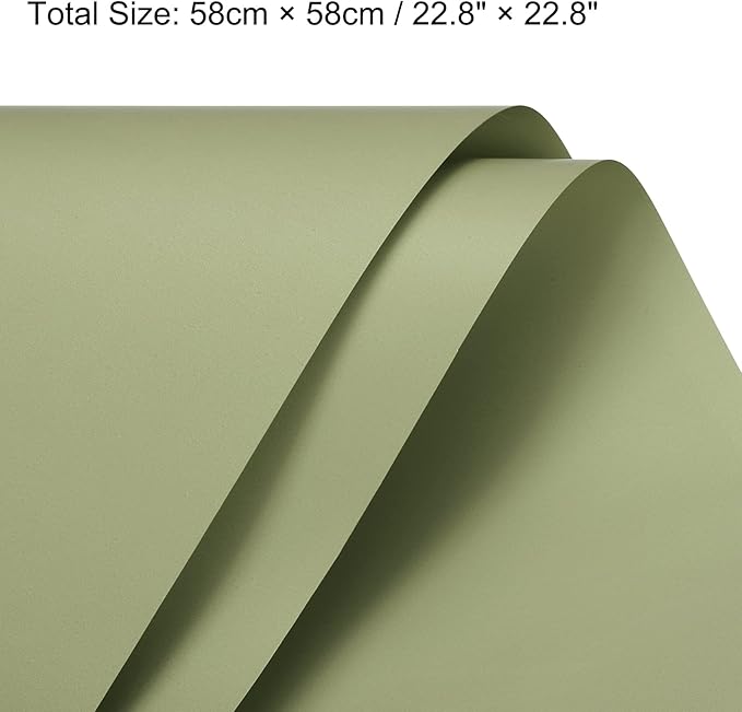 MECCANIXITY 20 Pcs Flower Wrapping Paper 22.8x22.8 Inch Waterproof Florists Wrapping Paper for Florist Bouquet Supplies, DIY Crafts, Gift/Gift Box Packaging Green