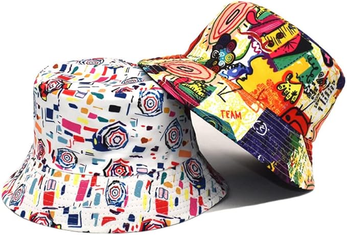 Quanhaigou Bucket Hat for Men Women,Packable Reversible Printed Sun Hats,Fisherman Outdoor Summer Travel Hiking Beach Caps