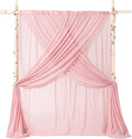 Ling's moment Pink Backdrop Curtains, 10Ft x 23Ft Blush Pink Long Sheer Wrinkle-Free Background Backdrop Curtain&Table Cloth for Birthday Party Wedding Baby Shower Photo Booth Decor