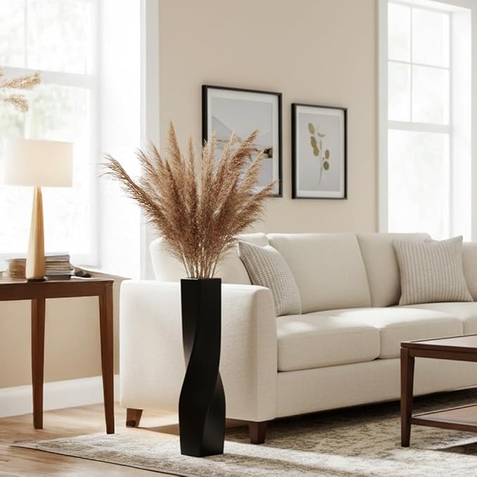 Tall Vase On Floor, 27.56" Twisted Geometric Flower Vase for Home, Living Room, Flower Centerpieces, Shelf, Table, Decor, Creative Unique Decorative Vases