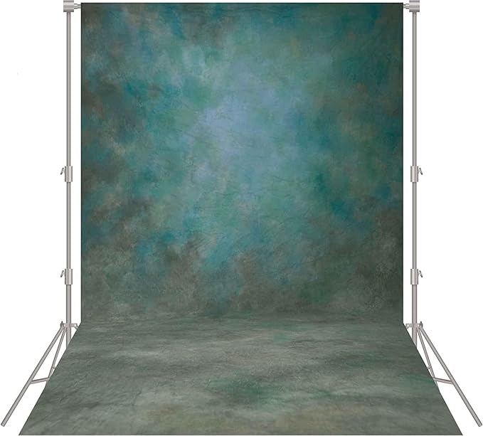 Abstract Professional Photography Backdrop for Portrait Photo Props Booth Background Photoshoot Studio with Polyester Fabric Roller Pocket on Top (6x8ft,Green,No Stand)
