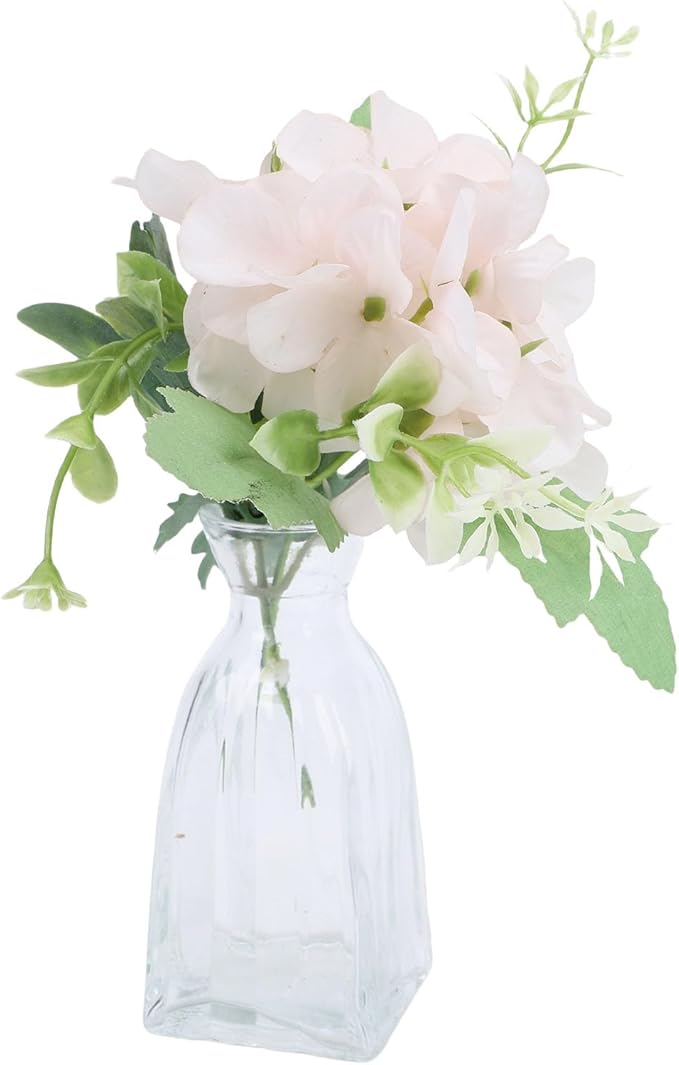 Sorandy 36 Glass Bud Vases, Transparent Multiple Shapes Vintage Embossed Flower Vase Set with Thick Sturdy Crystal Clear Glass for Wedding Home Decor Table Setting