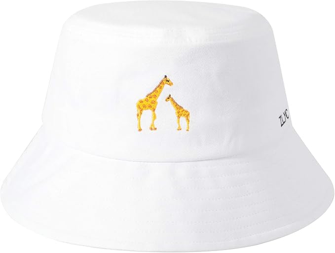 ZLYC Unisex Fashion Embroidered Bucket Hat Summer Fisherman Cap for Men Women