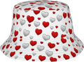 Love Bucket Hat Heart Fisherman Cap Romantic Bucket Hats Sun Caps for Hiking Camping