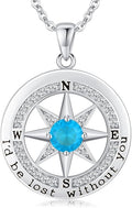 S925 Necklace Gift for Wife |Compass Jewelry |Women Anniversary |Sterling Silver |Girlfriend Birthday Gifts for Her Valentines |I'd be Lost without You |Jewel 18K Gold