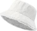 Winter Soft Faux Fur Plush Bucket Hat, Lovely Fisherman Cap, Fashion Outdoor Thick Warm Sun Cap for Women