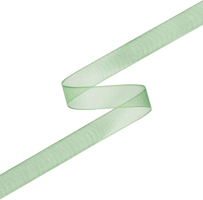 3/8 Inch Emerald Shimmer Sheer Organza Ribbon Sheer Chiffon Ribbon 50 Yards-Roll Multiple Colors Available for Gift Wrapping Wedding Events Christmas Décor