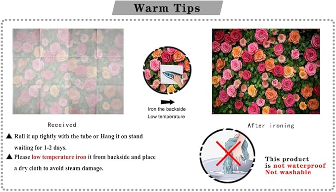 7X5ft Floral Backdrop for Photography Mother's Day Backdrop Wedding Backdrops Spring Flower Photography Backdrop Valentine's Day Backdrops for Photographers Studio Props 049