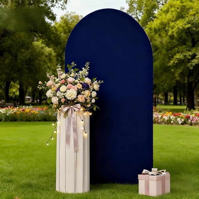 Navy Blue 6 FT Arch Backdrop Cover, Dark Blue Arch Cover, Background Stand Covers, Arch Stand Covers for Birthday Graduation Party Decor