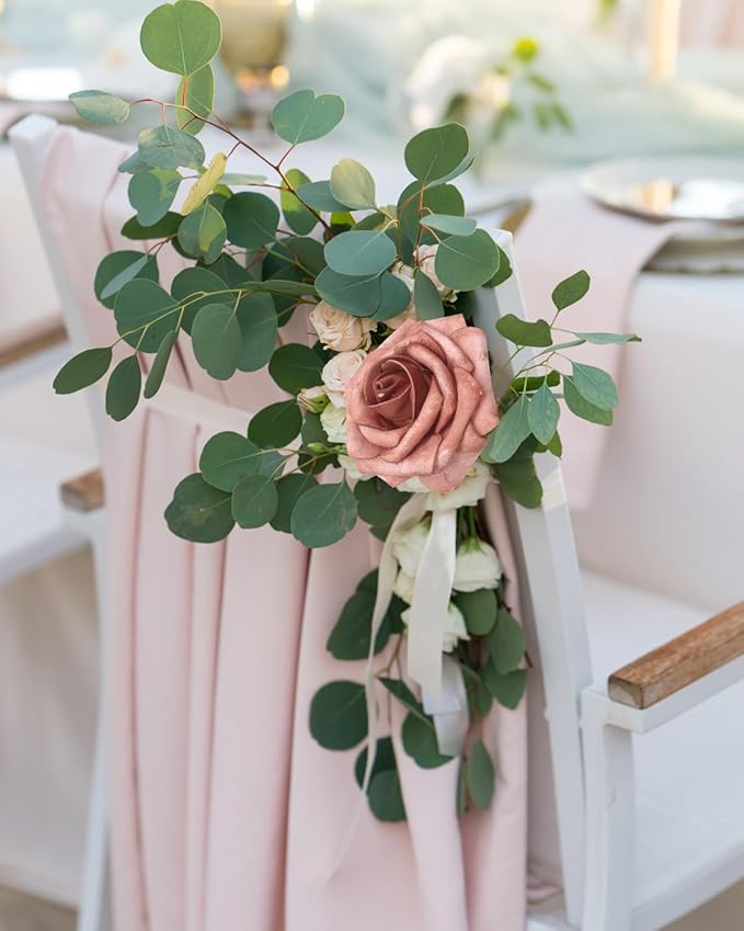 JOYLEX 50PCS Warm Taupe Artificial Flowers Realistic Roses, Real Looking Fake Roses with Stem for DIY Wedding Bouquets Centerpieces Bridal Shower Party Home Romantic Decorations (Warm Taupe, 50pcs)