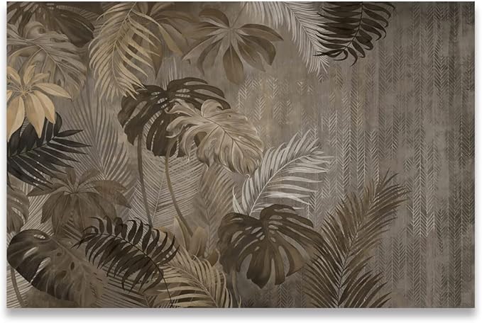 Cliouar-Turtle Backed Bamboo Plantain Leaf Plant Wall Mural Wallpaper for Bedroom Living Room 103" x 69" (Not Self Adhesive)
