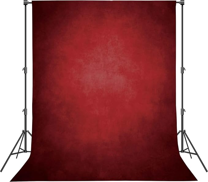 Abstract Professional Photography Backdrop for Portrait Photo Props Booth Background Photoshoot Studio with Polyester Fabric Roller Pocket on Top (8x10ft,Red,No Stand)
