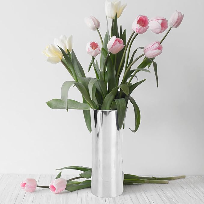 Tall Vase, Stainless Steel Waist Shaped Flower Arrangement Plant Vase Flower Holder for Weddings Office Decor