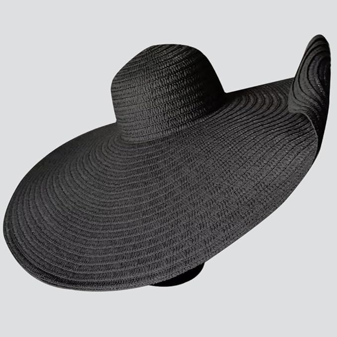 Oversized Beach Straw Hats for Women Extra Large Wide Brim Beach Hat Foldable Roll up Floppy Sun Hat