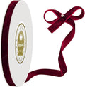 Burgundy Velvet Ribbon 3/8 Inches x 10 Yards for Gift Wrapping, Crafts, Christmas Tree, Wreath, Bow Making - Vintage Fabric Wine Red on The Spool for DIY