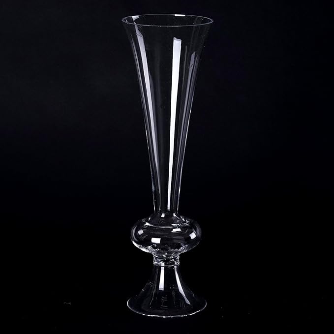 Efavormart Pack of 4-15" Reversible Crystal Ball Trumpet Glass Vase
