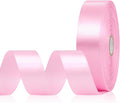 Pink Satin Ribbon 1 Inch, 60 Yards Pink Ribbon for Hair, Flower Bouquet, Gift Wrapping, Crafts, Graduation Wreaths, Invitation Cards, Baby Shower