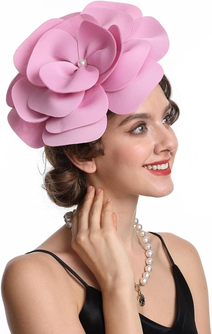 Feather Fascinator for Women - Vintage with Headband and Clip Tea Party Headwear