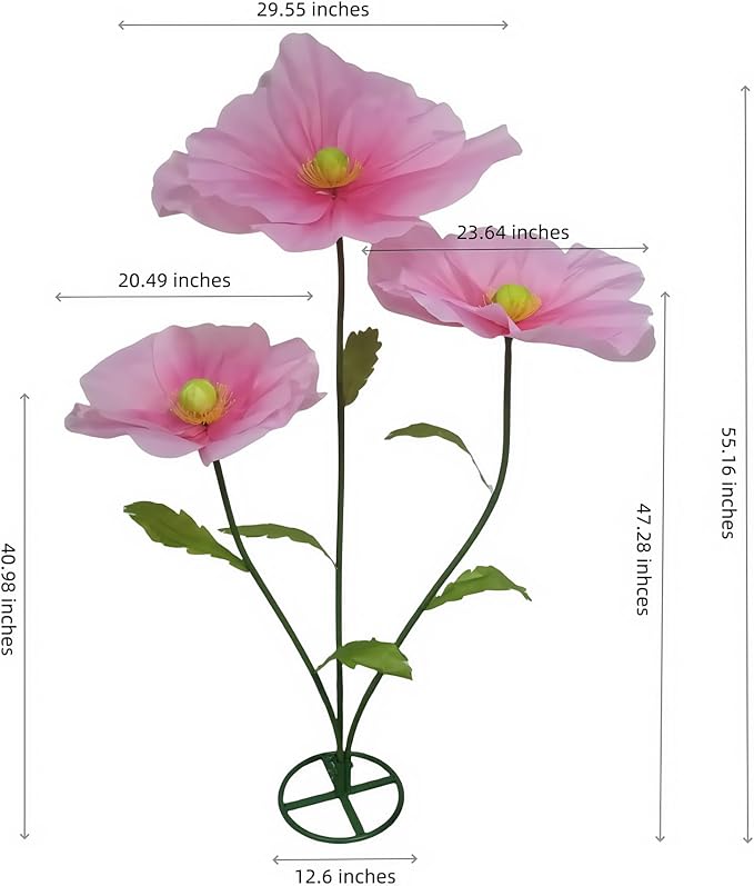 Artificial Giant Flower for Decoration - 5.6 Ft Large Artificial Silk Flower with Stems and Stands - Big Flores Gigantes for Wedding Party Banquet Backdrop Decor, Photography Props Window Display