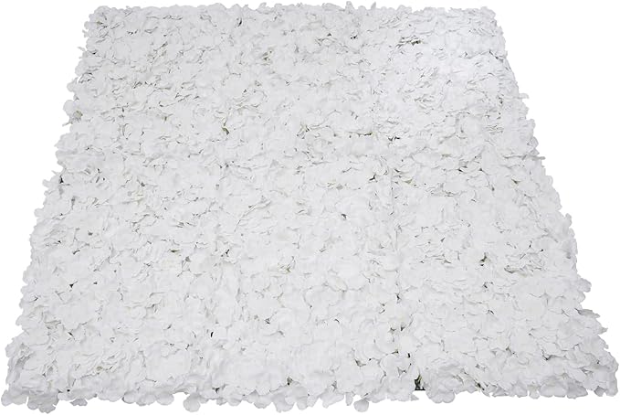 16"x 24" Artificial Flower Wall Panels,Flower Wall Mat Silk Flower Panels for Outdoor Garden Backyard Fence Fence Privacy Screen and Indoor Wall Decor(10Pcs White,Style 3)