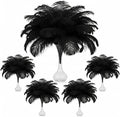 Lamar 100 Pcs Black Ostrich Feathers 14-16'' 12-14'' 10-12'' 8-10'' Bulk for Wedding Centerpieces, Event Decor, Floral Arrangement, Home Decor (Black)