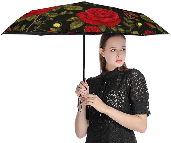 3 Fold Car Umbrella Folding Portable Automatic Umbrella Sunny Rain Sunscreen