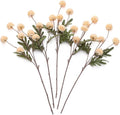Laelfe Peach Artificial Flowers Pompon Mum, 5Pcs Fake Kiku Flowers Silk Small Mini Chrysanthemum Ball Faux Mum Decor for Filler DIY Bouquet Centerpieces Arrangements Shower (Peach)