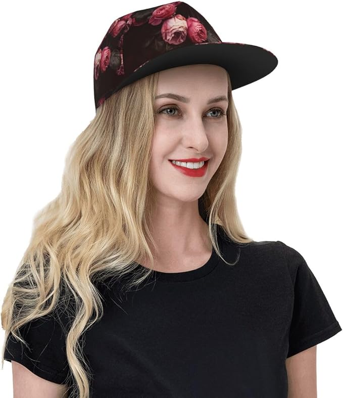 Rose Baseball Cap Adjustable Flower Baseball Caps Womens Hat Rose Flower Baseball Hats for Women Outdoor