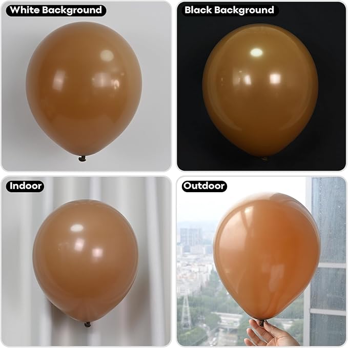 Togvu Brown Balloons Different Sizes, 123 Packs Boho Brown Balloons, Pack of 18 12 10 5 Inch Neutral Tan Brown Balloons Garland Arch Kit for Birthday Baby Shower Bear Theme Party Decoration, Khaki