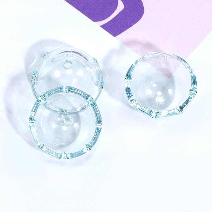 80Pcs Acrylic Clear Flower Bead Caps for Jewelry Making, Transparent Bell Charms, Semi-Round Floral Beads Bulk with Wavy Edge, Jellyfish Beads for Wind Chimes DIY Craft Key Chains-13 * 22mm