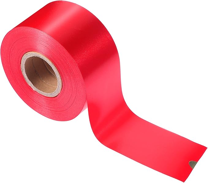 Syhood Outdoor Leaf Ribbon Floral Satin Ribbon for Crafts Aspidistra Waterproof Holiday Outdoor Decoration(2 Inch X 50 Yards,Red)