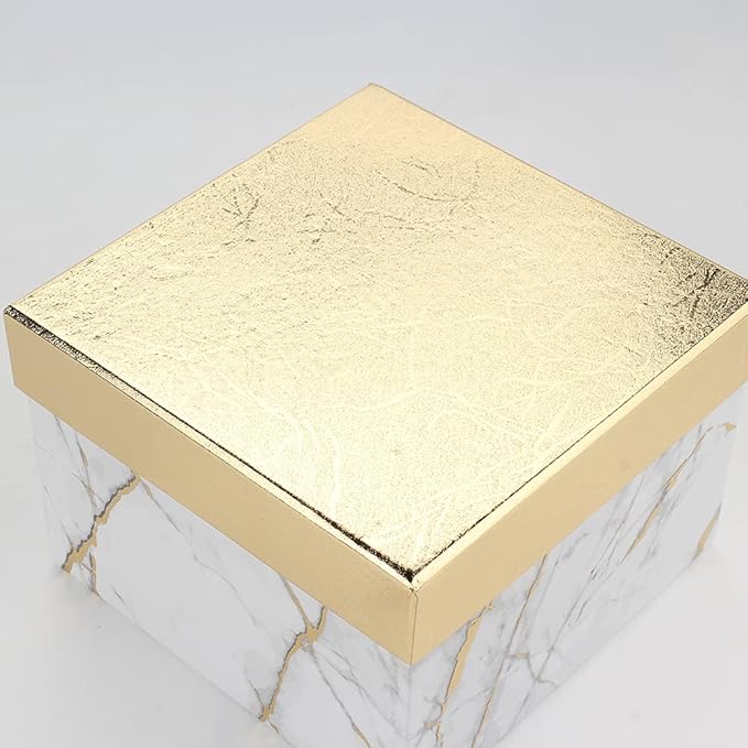 Briful Square Gift Boxes with Lids Set of 4 White Gift Box Assorted Sizes Nesting Gift Boxes for Presents Birthday Bridesmaid Wedding Valentines Christmas Party Favor Boxes