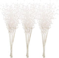 Sea Team 24-Pack Artificial Glitter Berry Stem Ornaments, Decorative Bead Sticks, Glittery Twigs, Picks, Branches for Christmas Tree, Small Vase, Holiday, Wedding, Party (17 Inches, White)