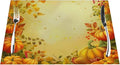 PVC Placemats Set of 1 Wipeable Table Mats Washable Heat Resistant Non Slip Vinyl Dining Table Mat for Kitchen Indoor Outdoor Patio Farmhouse Place Mats Thanksgiving Pumpkin Leaf Decorative