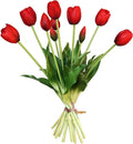 10 Pcs Fake Tulips Tulips Artificial Flowers Real Touch Fake Flowers Artificial Flower Bouquet for Home Table Party Wedding Decoration(Red)
