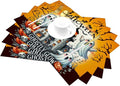 PVC Placemats Set of 4 Wipeable Table Mats Washable Heat Resistant Non Slip Vinyl Dining Table Mat for Kitchen Indoor Outdoor Patio Farmhouse Place Mats Black Halloween Castle Decorative