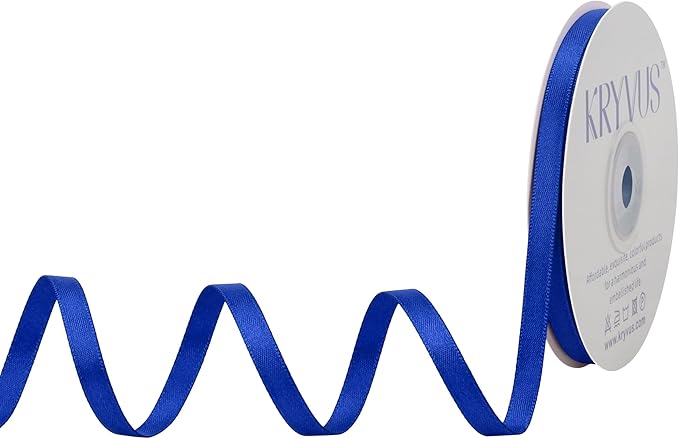 Royal Blue Satin Ribbon, Double Faced 1/4 Inch X 25 Yards Royal Blue Ribbon, Premium Satin Ribbon for Gift Wrapping, Crafts, Hair Bow Making, Sewing, Flower Bouquet, Wedding Party Decor