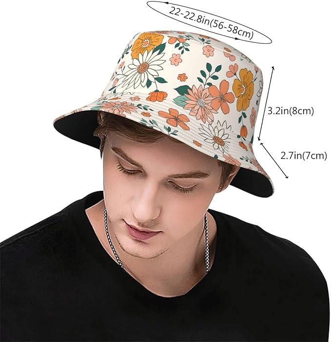 Rustic Autumn Cows and Pumpkins Bucket Hat Novelty Sun Hats Trendy Fisherman Cap for Men and Women