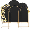 Set of 3 Metal Arch Backdrop Stand with Cover Set, (7.2FT, 6.6FT, 6FT Wedding Arch and Cover Set), Backdrop Arch for Party, Baby Shower, Birthday, and Graduation Ceremony