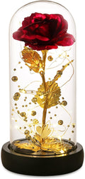 Christmas Flower Gifts for Women,Flowers for Delivery Prime,Flower Galaxy Artificial Flower Light Up Rose in A Glass Dome,Anniversary Valentines Birthday Xmas
