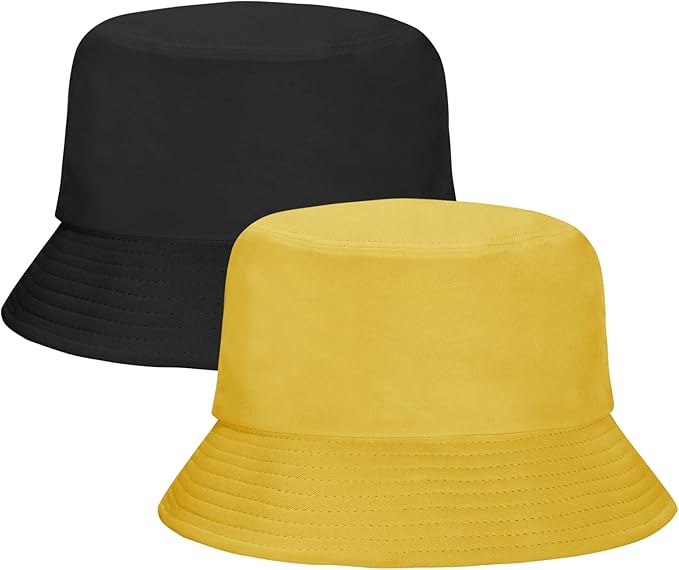 Rosoz 1 & 2 Pack Bucket Hat for Women Men Summer Travel Beach Sun Hat Outdoor Cap Unisex Bucket Hats
