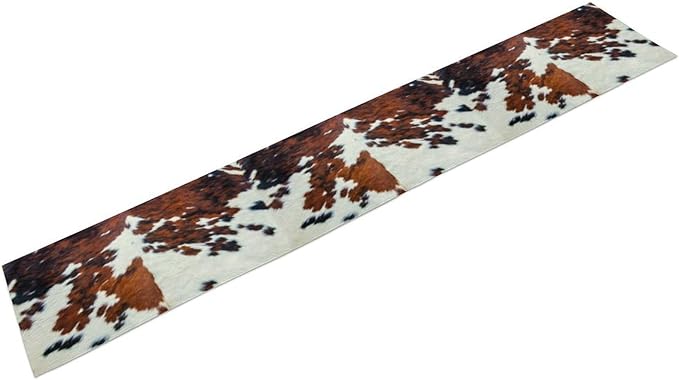 Cow Print Table Runner, Cowhide Print Western Style Table Runner Country Farmhouse Cottage Cow Patten Table Decoration for Home Kitchen Dining, 13x60 in