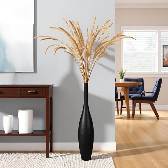 Black Vase Tall Black Floor Vases, 27.5 Inch Modern Tall Vases for Living Room Modern Floor Vase for Living Room Corner Office Home Decor