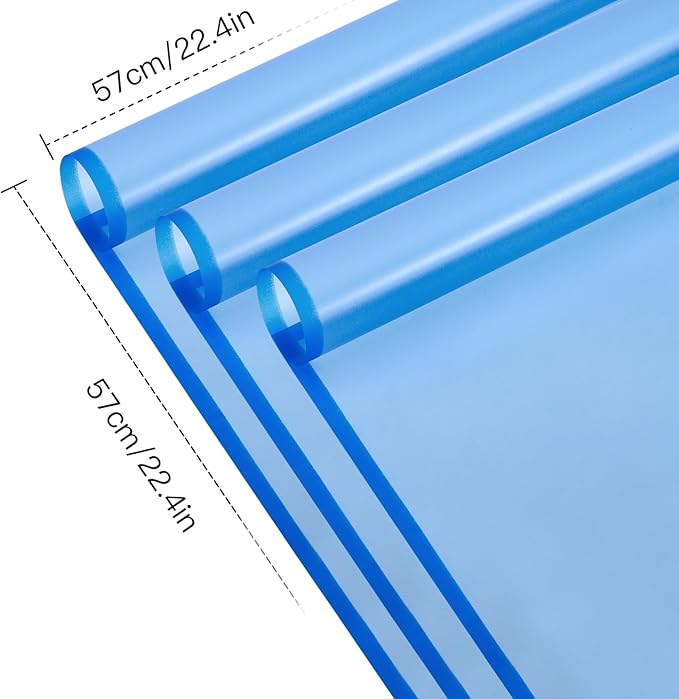 WRAPAHOLIC 20 Sheets Flower Wrapping Paper - 22.4 x 22.4 inch Royal Blue Border Water-Resistant Floral Bouquet Wrapping Paper, Florist Supplies Packaging Paper for Wedding Birthday Gift DIY