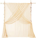 Ling's moment Brown Backdrop Curtains, 10Ft x 23Ft Tawny Beige Long Sheer Wrinkle-Free Background Backdrop Curtain&Table Cloth for Birthday Party Wedding Baby Shower Photo Booth Decor
